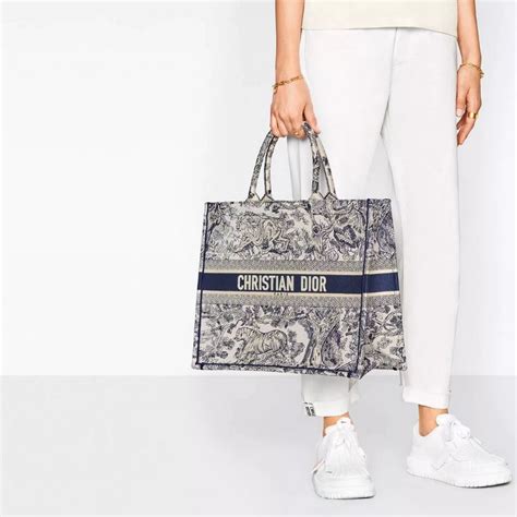 dior tote bag blue and white|dior tiger print tote bag.